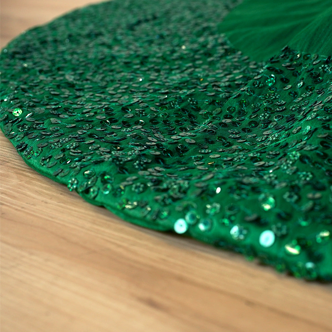 60" Emerald Sequin Tree Skirt