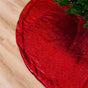84" Red Glitter Striped Velvet Tree Skirt