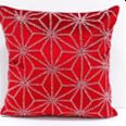 Almohada con cuentas rojas y plateadas de 45 x 45 cm