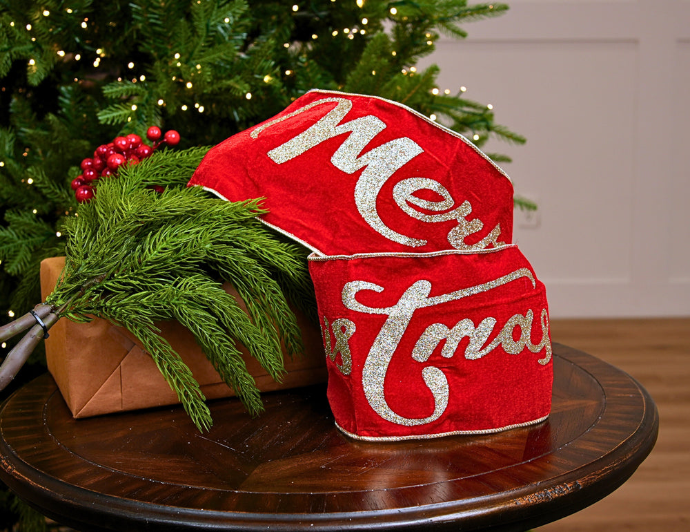 6" X 3YD Merry Christmas Ribbon Set Of 4