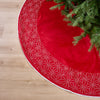 66" Red & Silver Poinsettia Tree Skirt