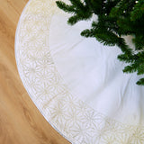 66" White & Silver Gem Poinsettia Tree Skirt