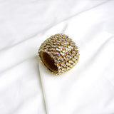 Gold Jeweled Napkin Ring Set Of 4