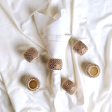 White, Silver & Pearl Napkin Ring Set Of 4