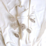 Clear, Silver Jeweled Napkin Ring Set of 4