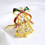 Gold, Red & Green Napkin Ring Set Of 4