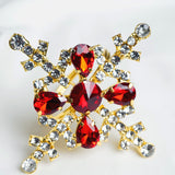 Red & Gold Snowflake Napkin Ring Set Of 4