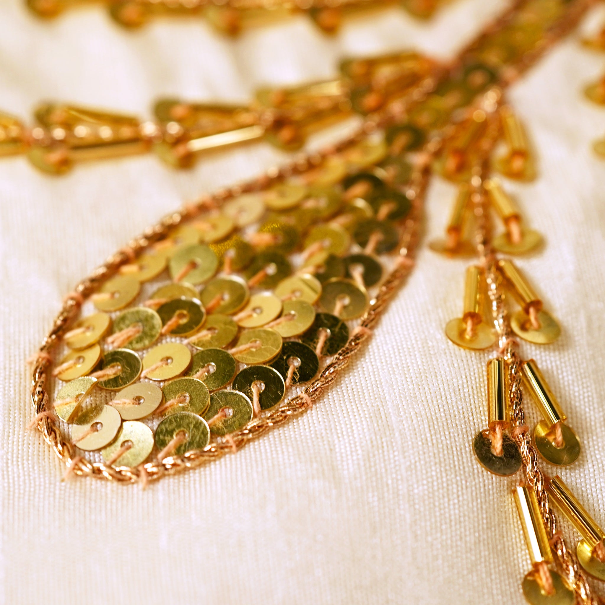 48" White Tree Skirt With Gold Tree Embroidery