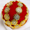 4" Red Gold Embellished Ball Ornament Set Of 6