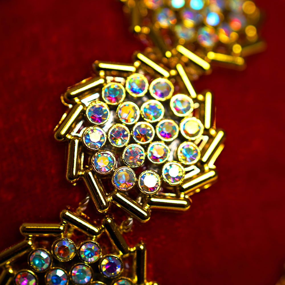 4" Red Gold Embellished Ball Ornament Set Of 6