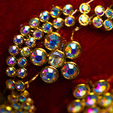 4" Red Gold Beaded Ball Ornament Set Of 6