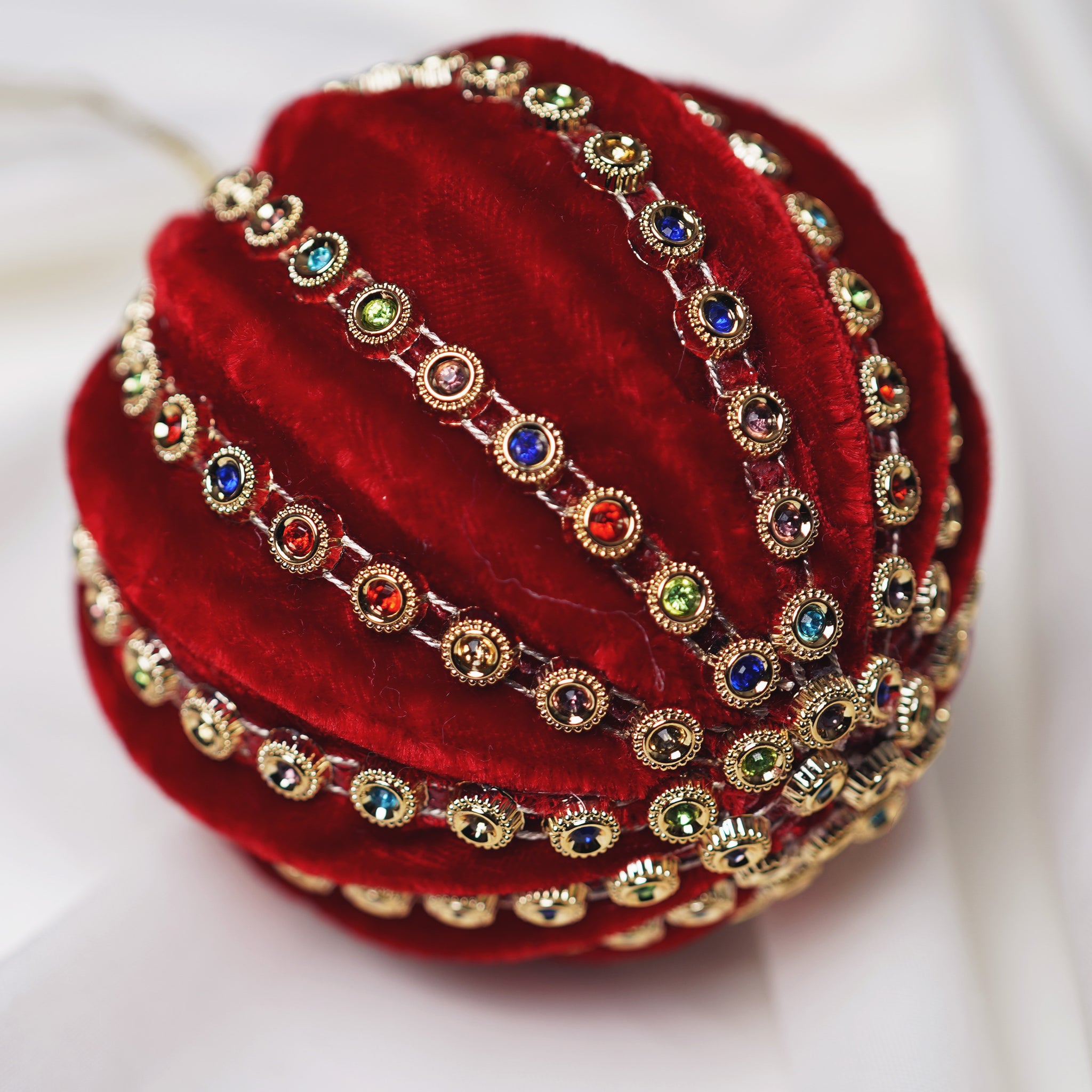 4" Red Multi Pumpkin Ball Ornament Set Of 6