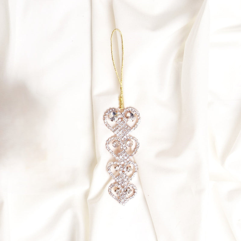 Adorno de Corazón con Joyas Dorado de 5" - Juego de 6