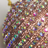 4" Gold Jeweled Ball Ornament Set Of 6