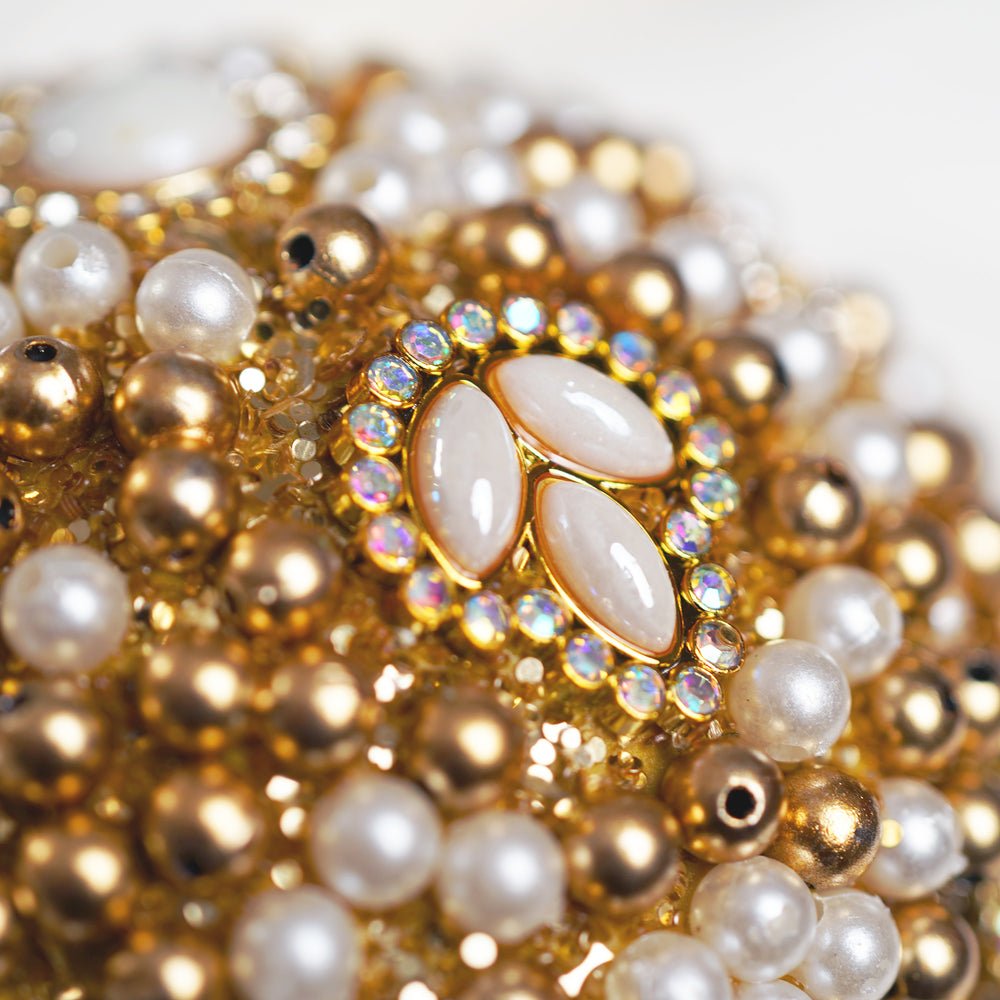 4" Gold Pearl Ball Ornament Set Of 6