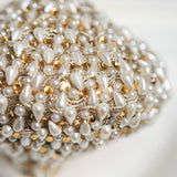 4" White Gold Pearl Onion Ornament Set of 6