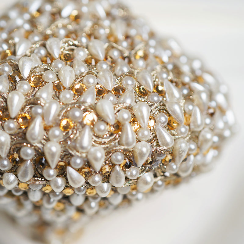 4" White Gold Pearl Onion Ornament Set of 6