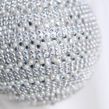 4" Ivory Snowy Pearl Ball Ornament Set Of 6