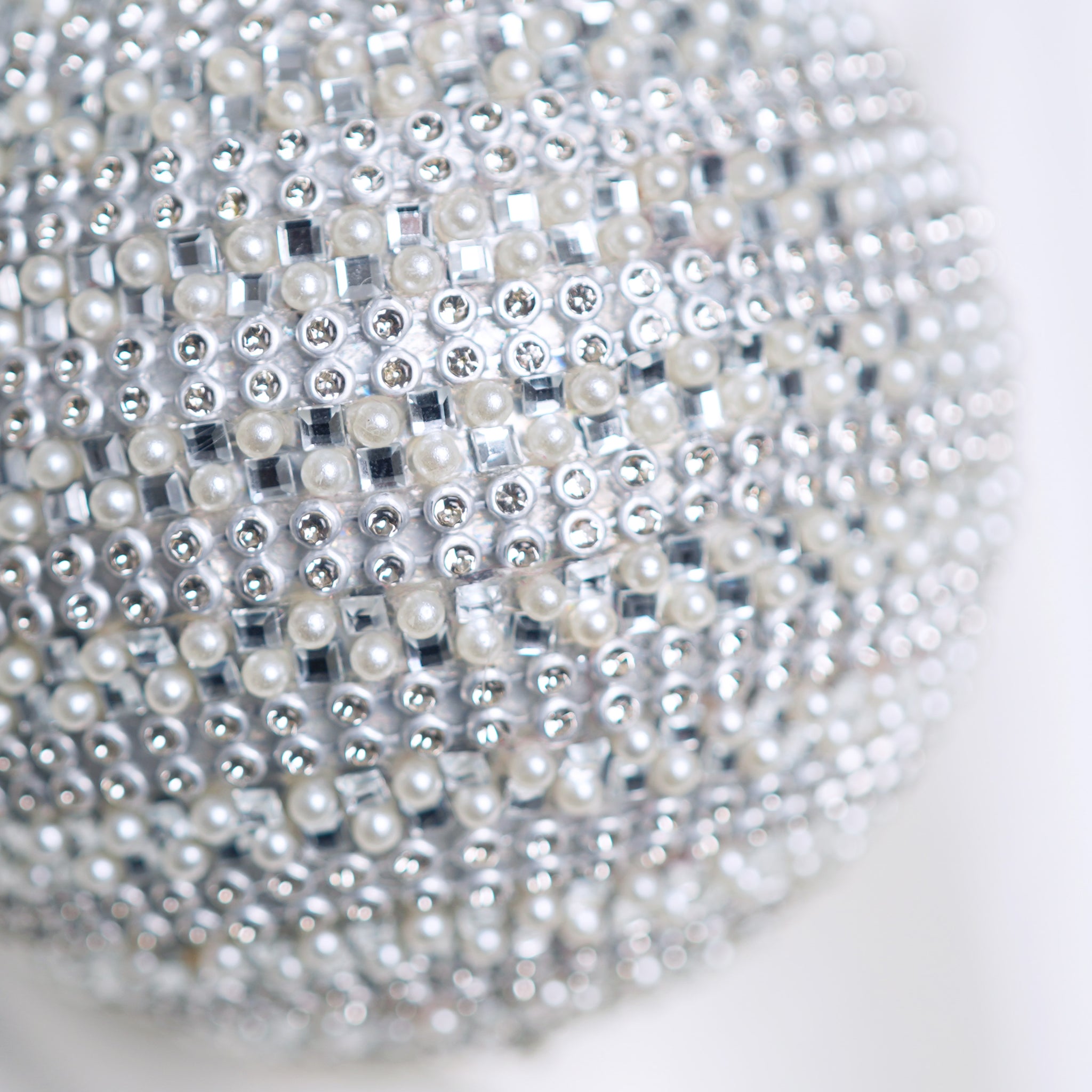 4" Ivory Snowy Pearl Ball Ornament Set Of 6