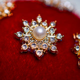 4" Red Pearl Velvet Ball Ornament Set Of 6