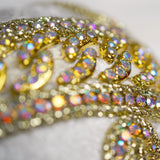 4" Gold Beaded Velvet Ball Ornament Set Of 6