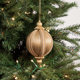 4" Light Pink & Silver Stripe Ornament Set Of 8