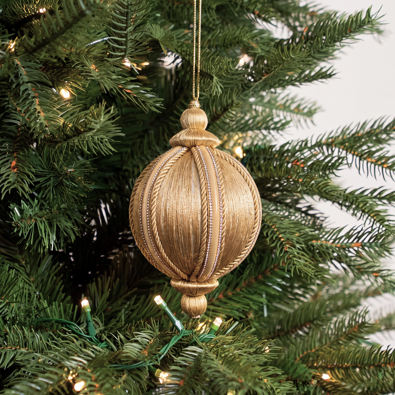 4" Light Pink & Silver Stripe Ornament Set Of 8