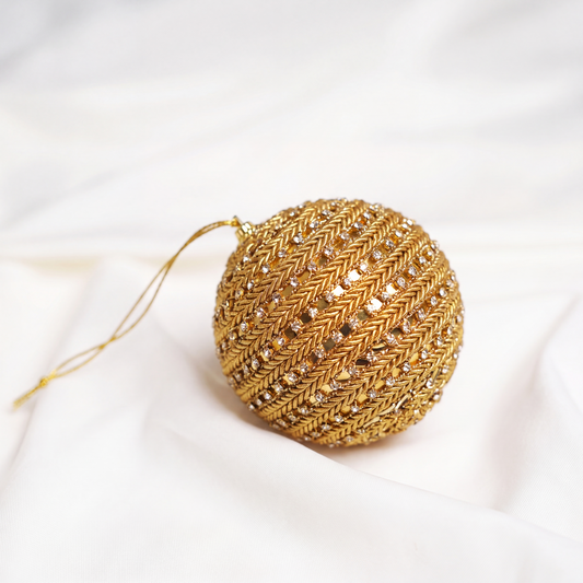 4" Copper Jewel Braided Ornament Set Of 4