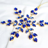 6" Blue Jewel Snowflake Ornament Set Of 6
