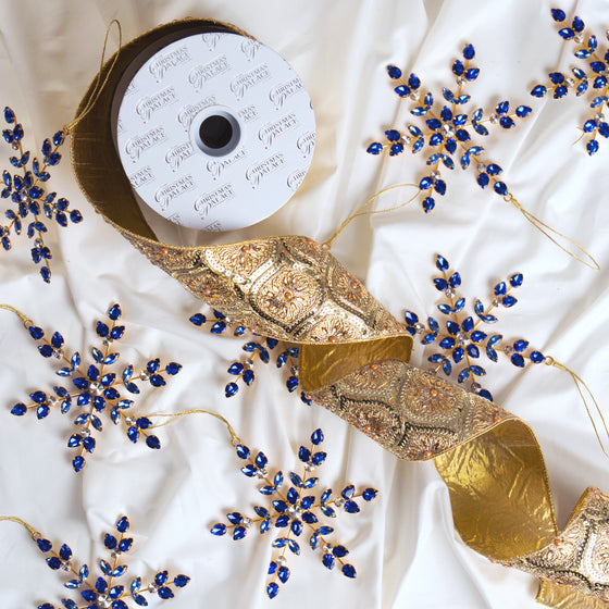 6" Blue Jewel Snowflake Ornament Set Of 6