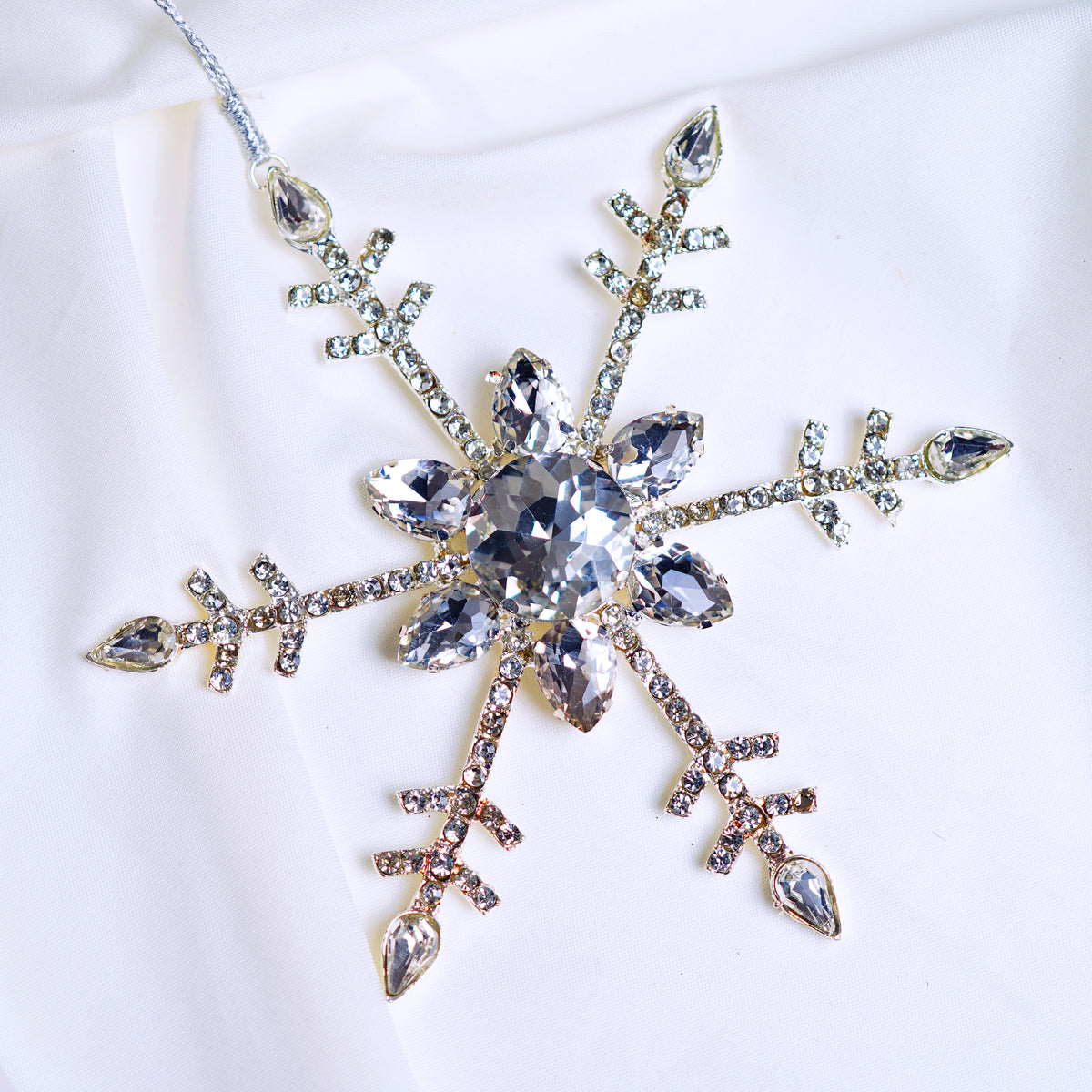4" Silver Snowflake Ornament Set Of 6