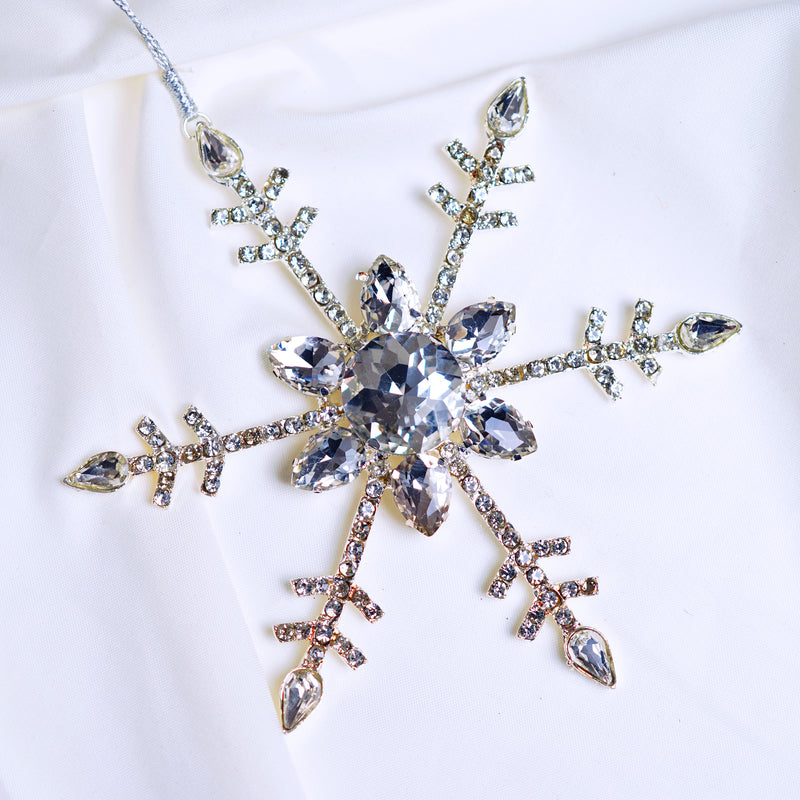 4" Silver Snowflake Ornament Set Of 6