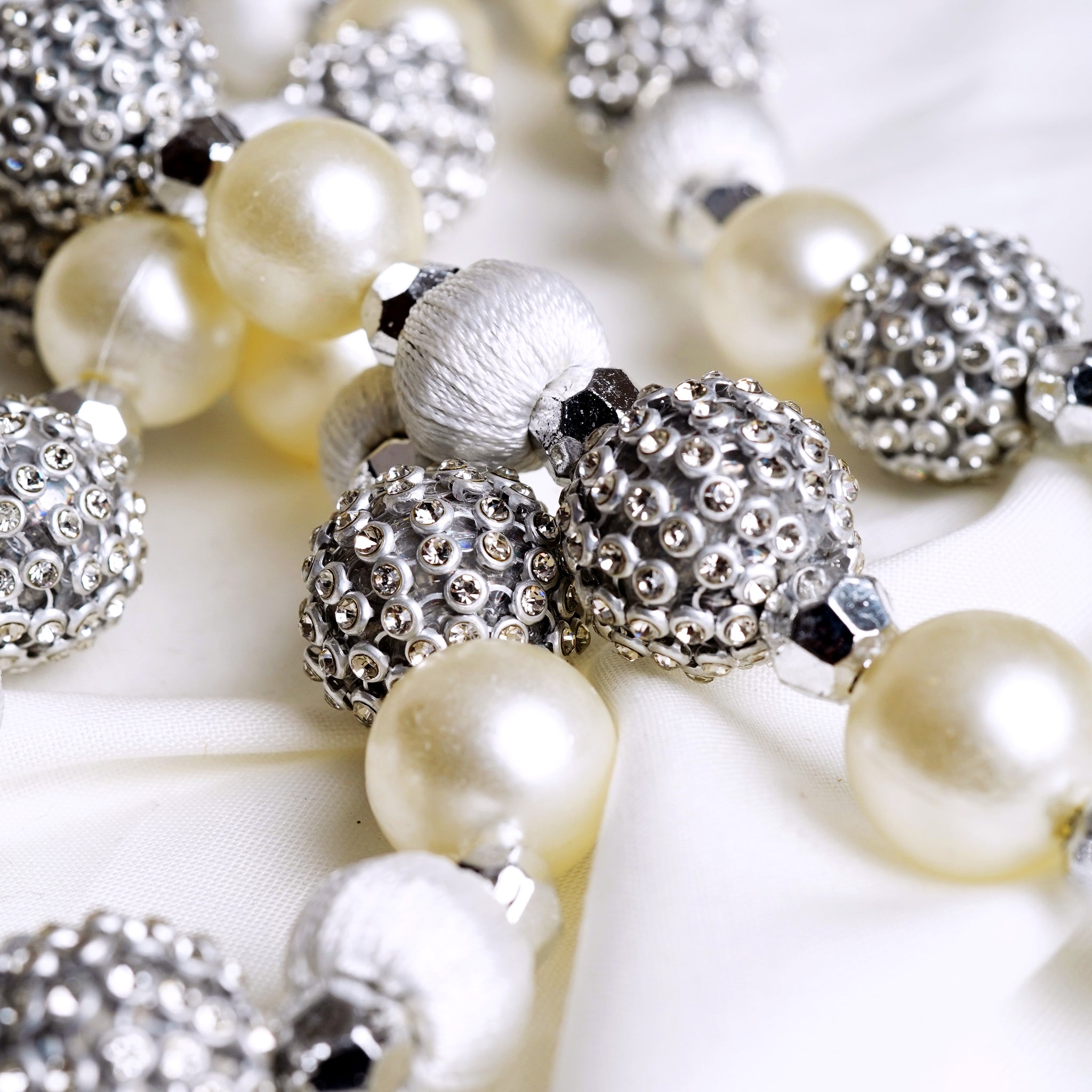 3 FT Silver Pearl Garland Set Of 4
