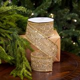 2" X 5YD Gold Sequin Flower Ribbon