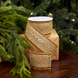 3" X 5YD Gold Embroidered Ribbon