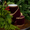 3" X 5YD Red Velvet Ribbon With Gold Edge Trim