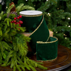 4" X 5YD Green Velvet Ribbon With Gold Edge Trim