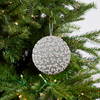 6" Blue Ornament With White Pearl & Silver Beads Set Of 4
