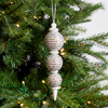 11" Silver Multicolor Jewel Finial Ornament Set Of 4