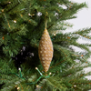8" Gold Teardrop Ornament with Crystal Beaded Detailing Set Of 4