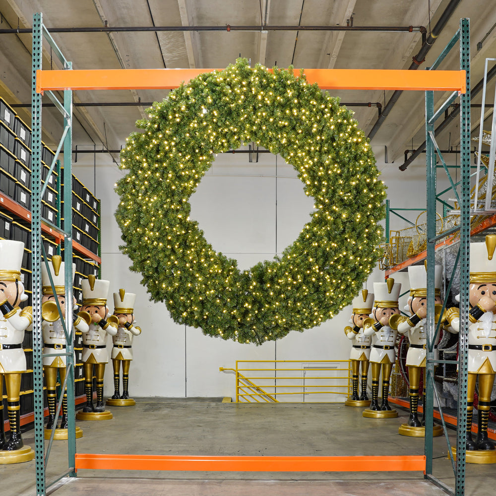 Commercial Wreath Pre Lit Warm White LED