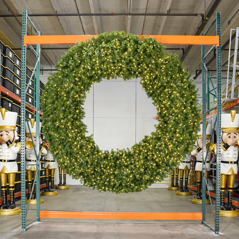 Commercial Wreath Pre Lit Warm White LED
