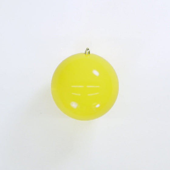 6" Yellow Shiny Ball Ornament Set Of 6