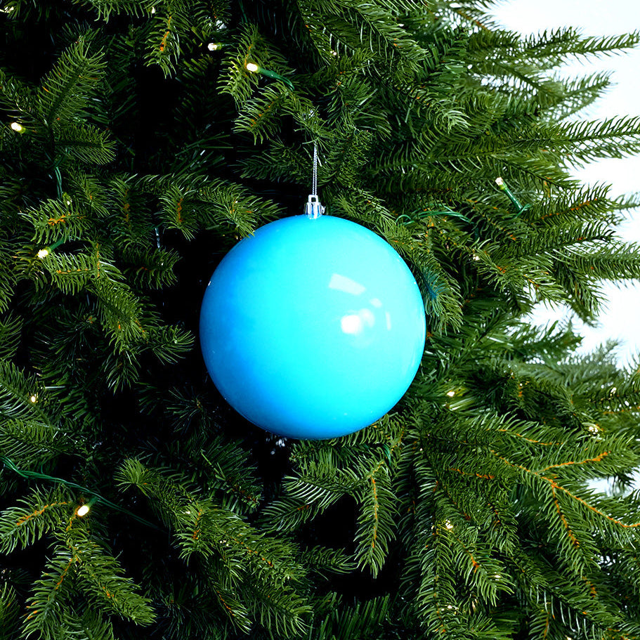 6" Light Blue Ball Ornament Set Of 6