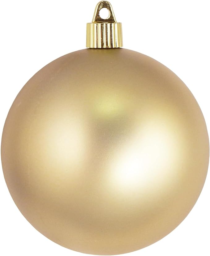 Esferas navideñas doradas mate de 3" con alambre, juego de 12