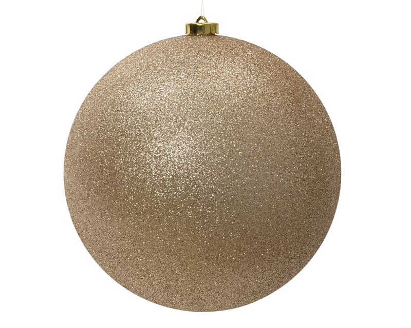 10" Pearl Glitter Ball Ornament Set Of 6