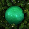 10" Green Glitter Shatterproof Ball Ornament Set Of 4
