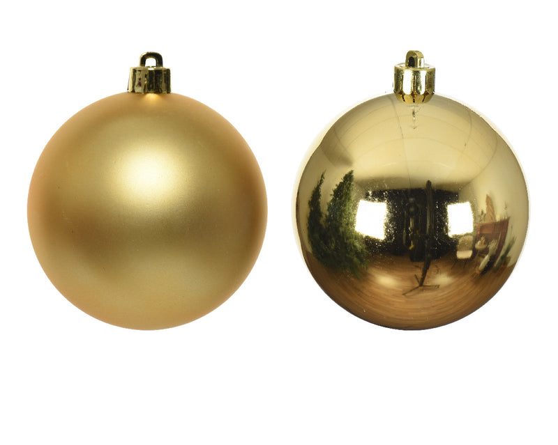 4" Shiny & Matte Shatterproof Ball Ornament Set Of 24