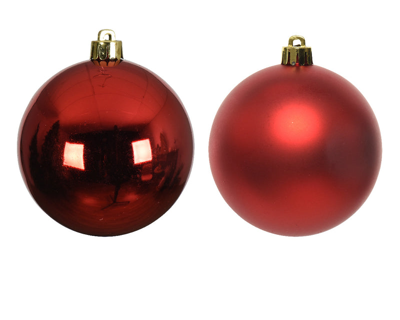 4" Shiny & Matte Shatterproof Ball Ornament Set Of 24