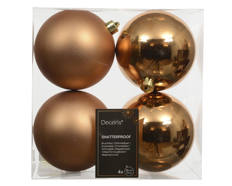 4" Shiny & Matte Shatterproof Ball Ornament Set Of 24